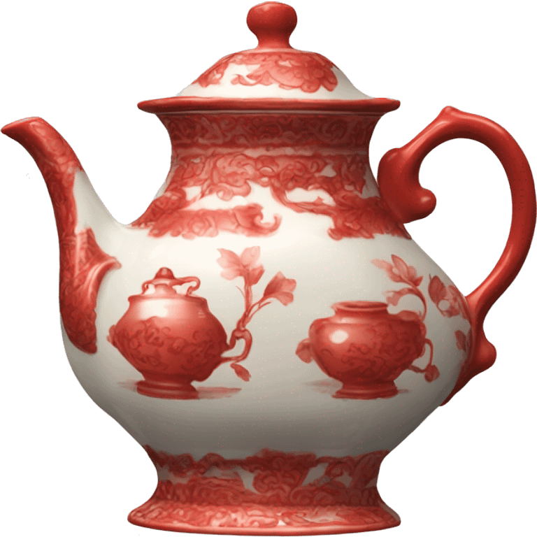 Red antique porcelain teapot emoji