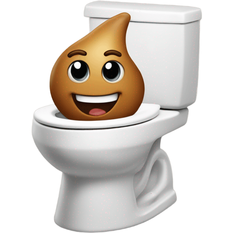 Happy poop inside toilet  emoji