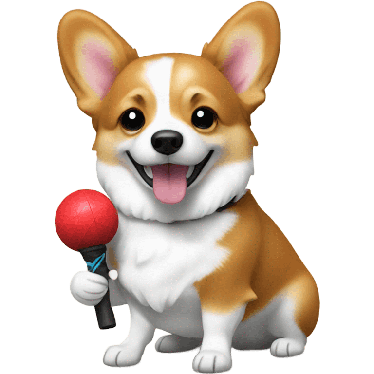 a corgi hold a kendama emoji