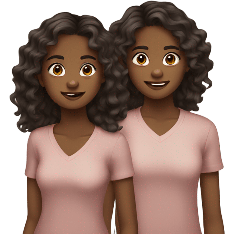 15 years old twins, brown skin wavy dark hair emoji