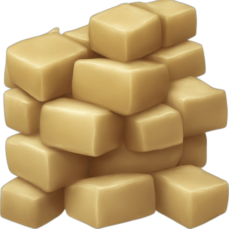 raw brown sugar cane cubes emoji