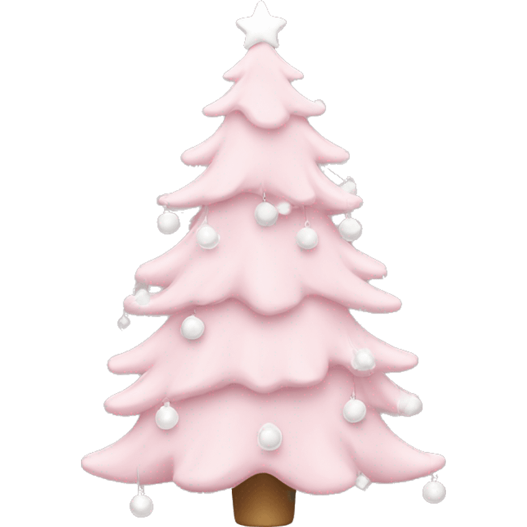 light pink christmas tree with white decorations  emoji