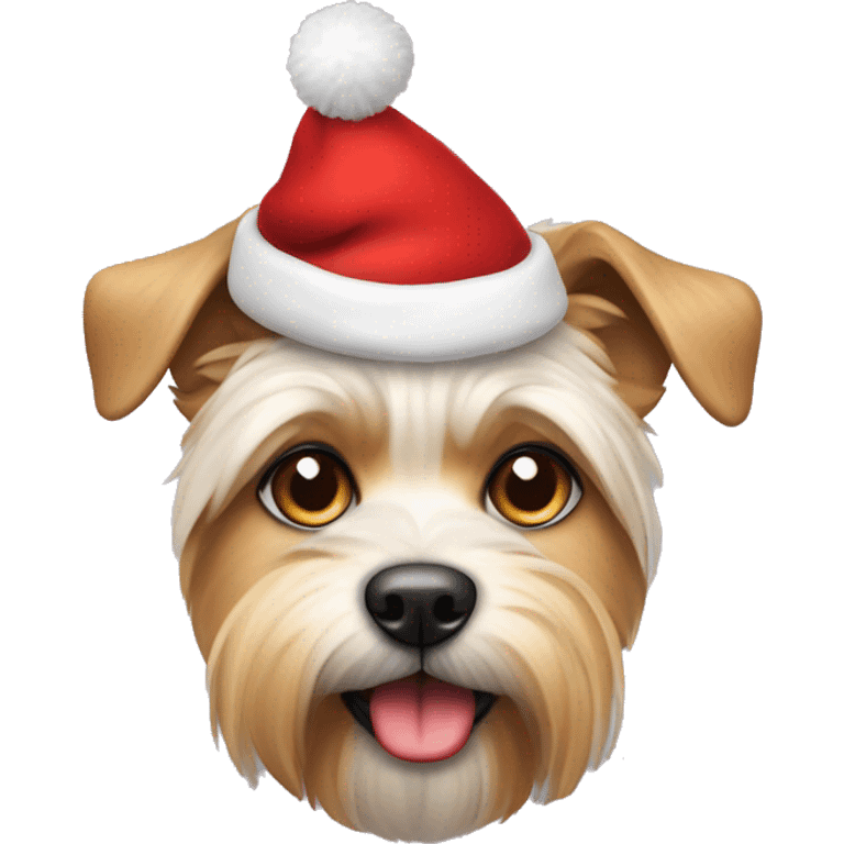 Morki dog with Christmas hat emoji