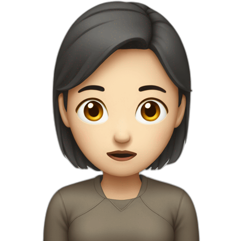 woman worried_ Korean american emoji