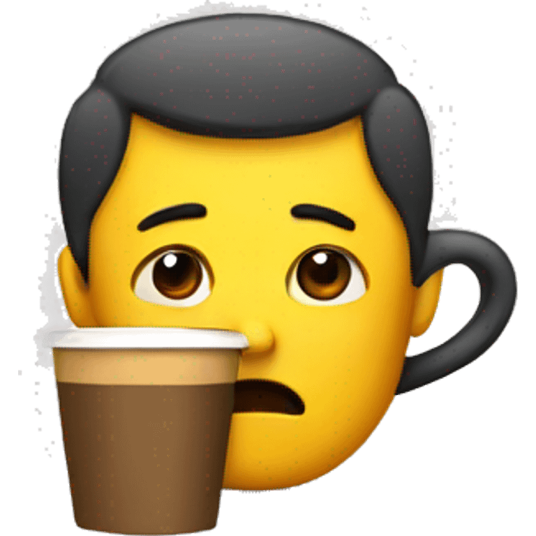 tired while drinking a coffee emoji