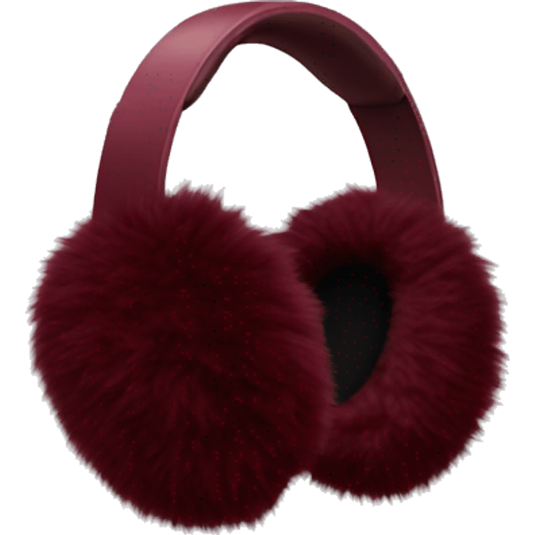 Burgundy fluffy earmuffs  emoji