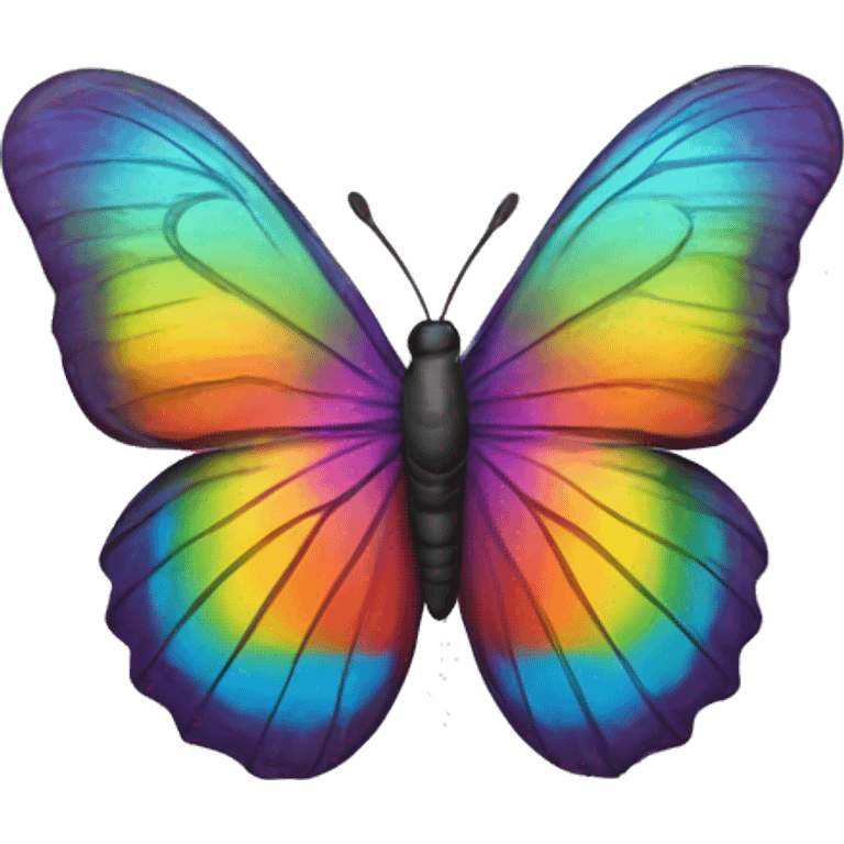 Butterfly with rainbow arua emoji