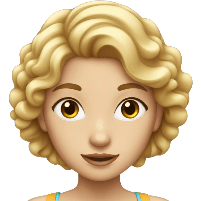 femme, peau blanche, cheveux brun, yeux bleus emoji