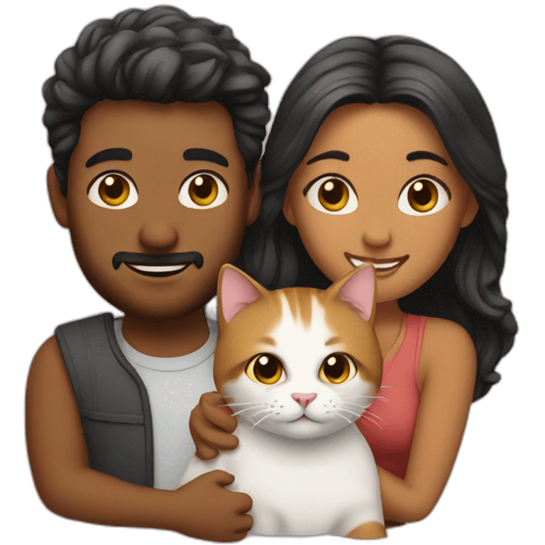 Couple with cat emoji