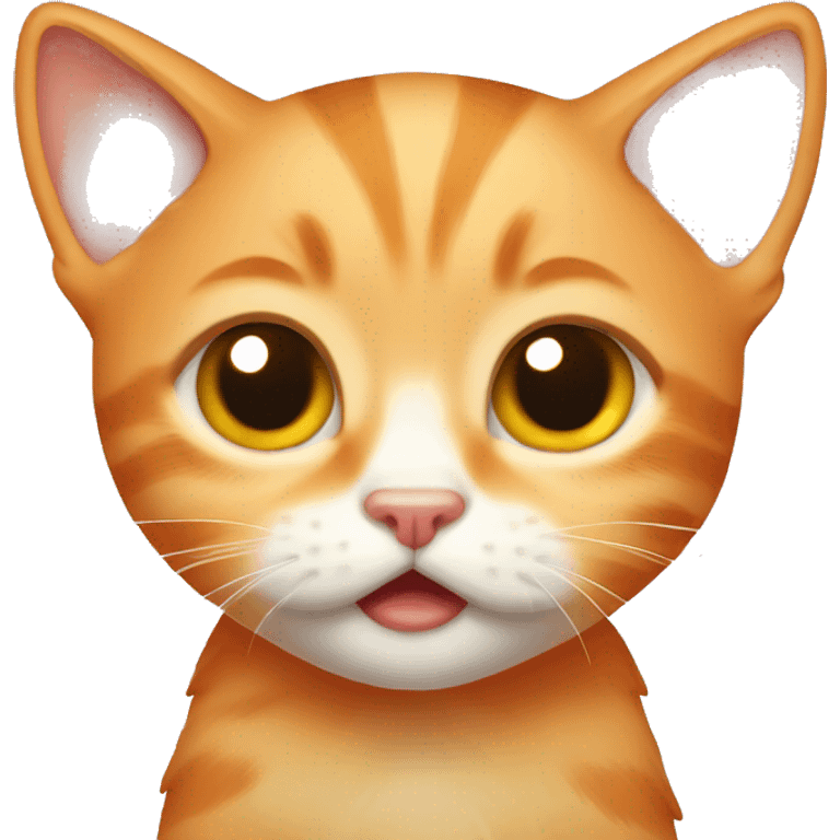 crying orange kitten emoji