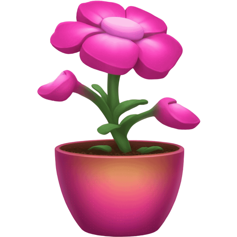 Pink pot with a beautiful magical flower  emoji