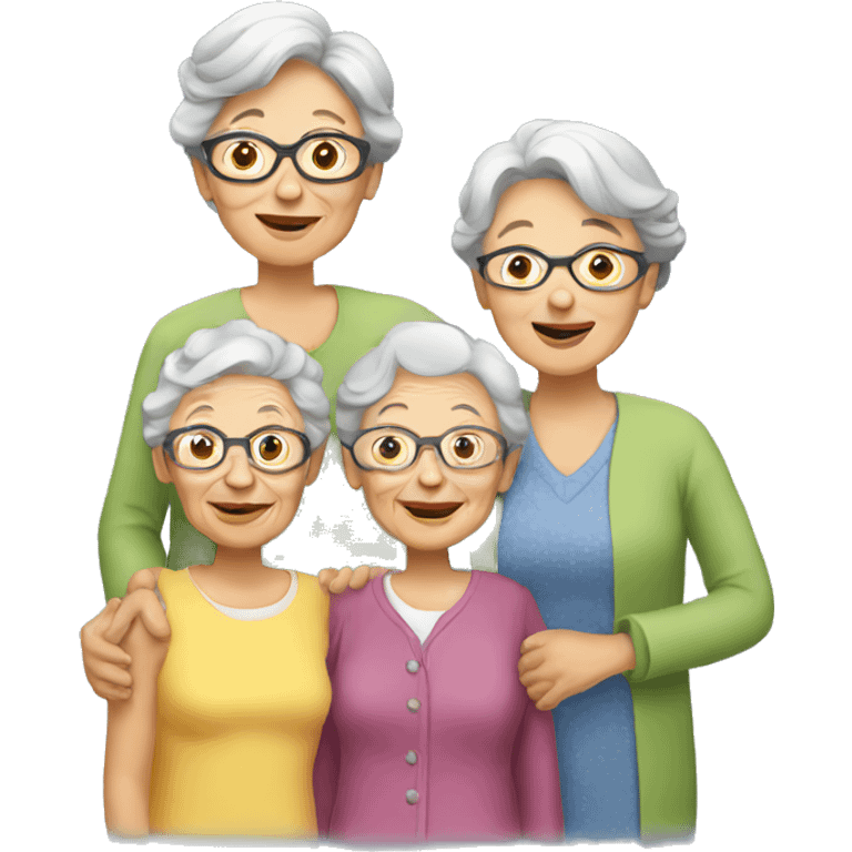 Granny with family emoji