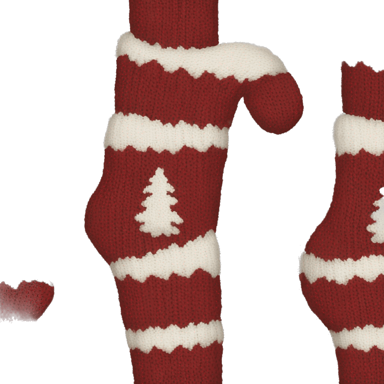 Knit Christmas stocking white aesthetic  emoji