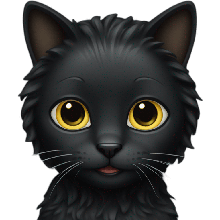 Black Cat with hair weave emoji