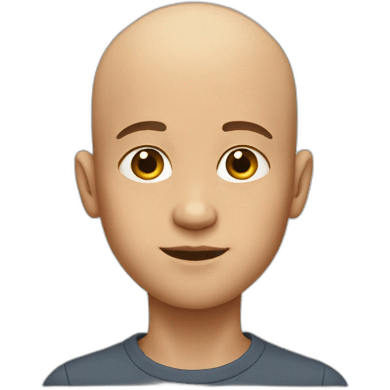 boy, no hair, big emoji