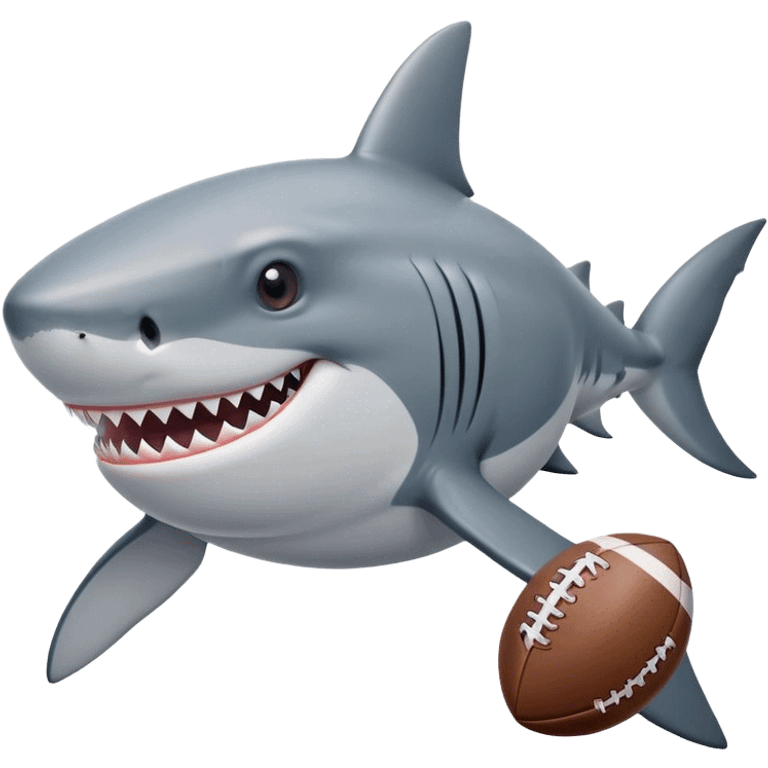 standing Shark holding rugby ball   emoji