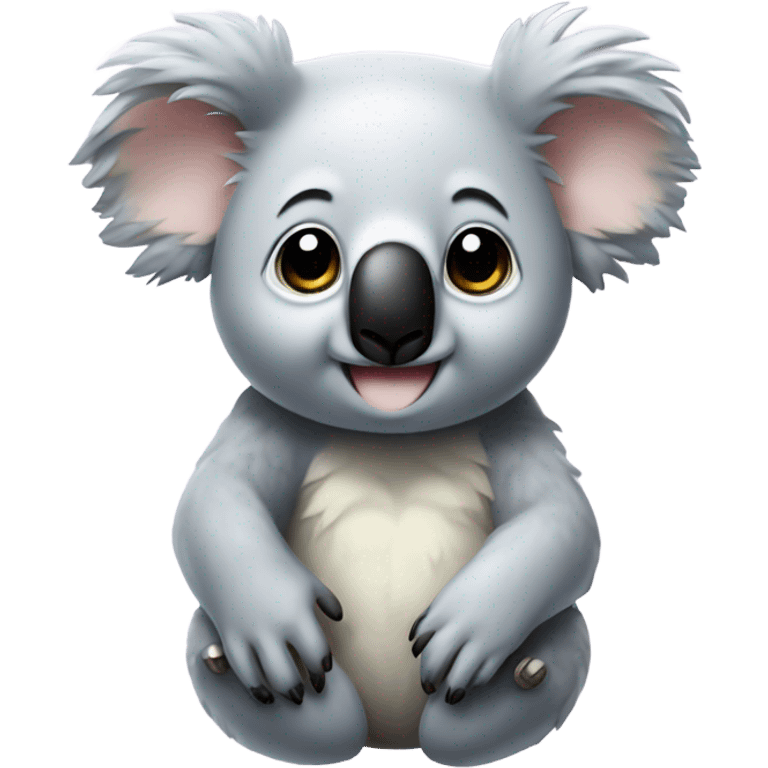 Koala with puff clouds and sparkles in the air emoji