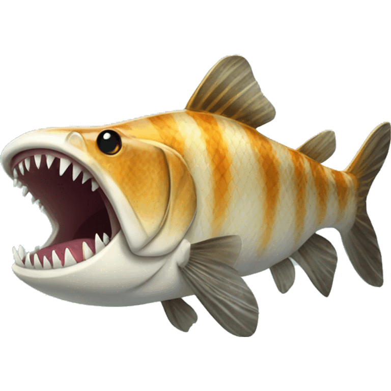 Tigerfish with huge teeth  emoji