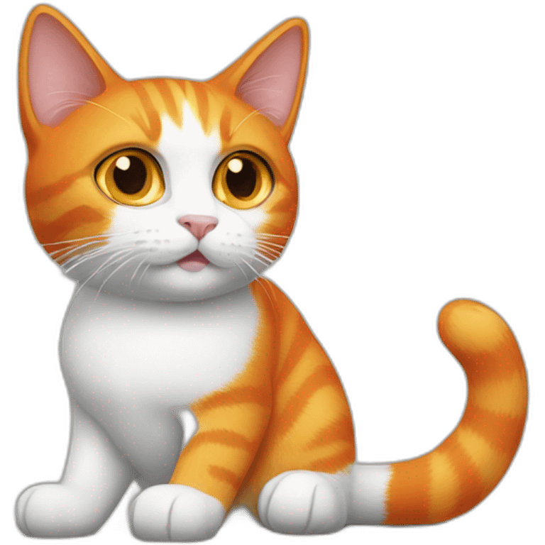 orange-cat and black white cat emoji