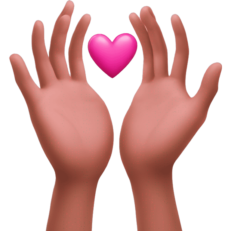 pink heart hands emoji