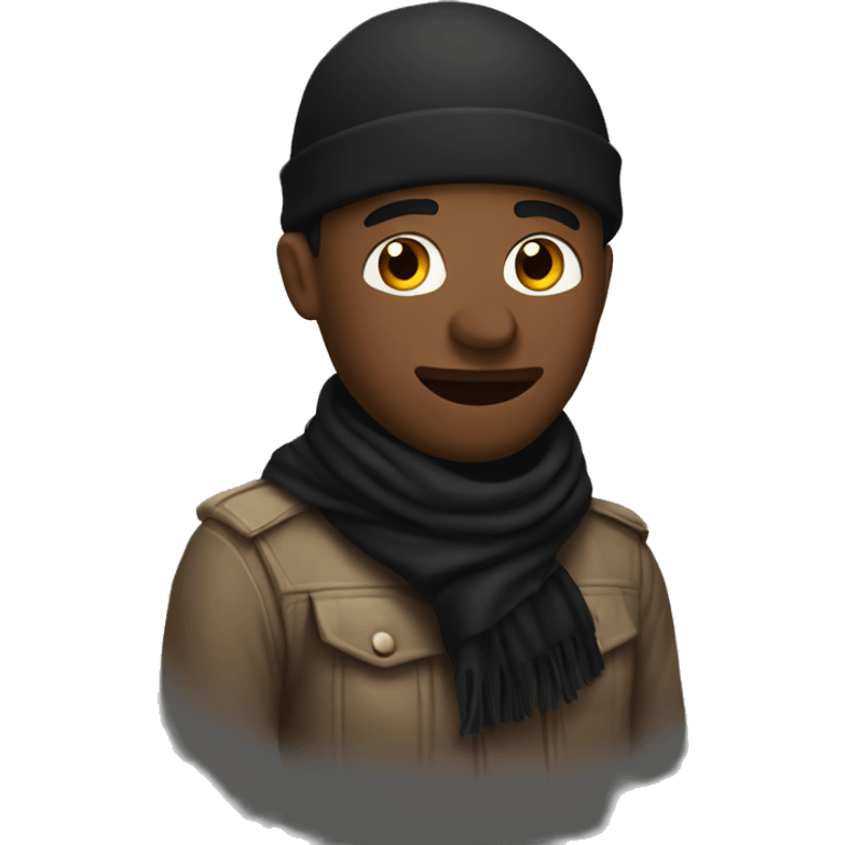 a roadman emoji with black scarf emoji