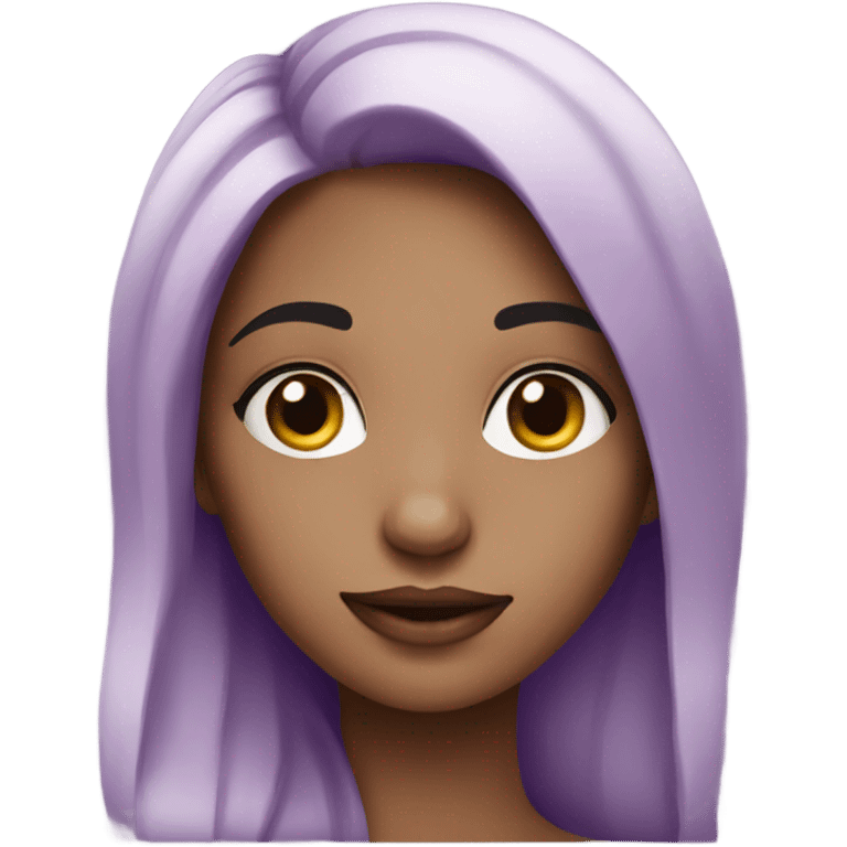 beautiful girl with purple patches emoji