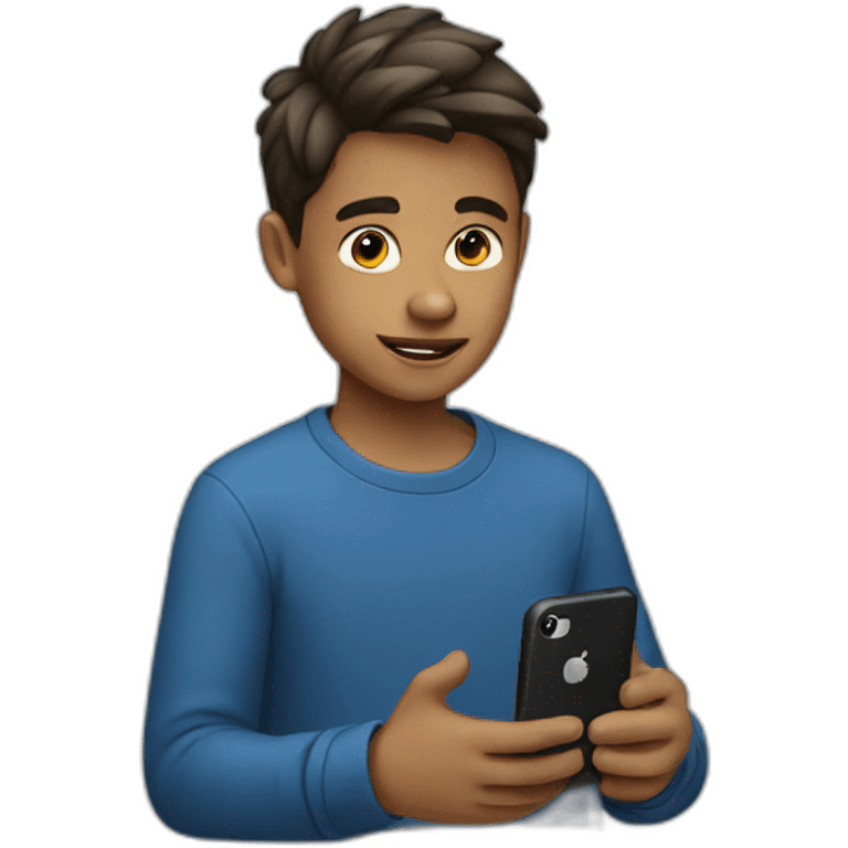 Boy using an iPhone  emoji