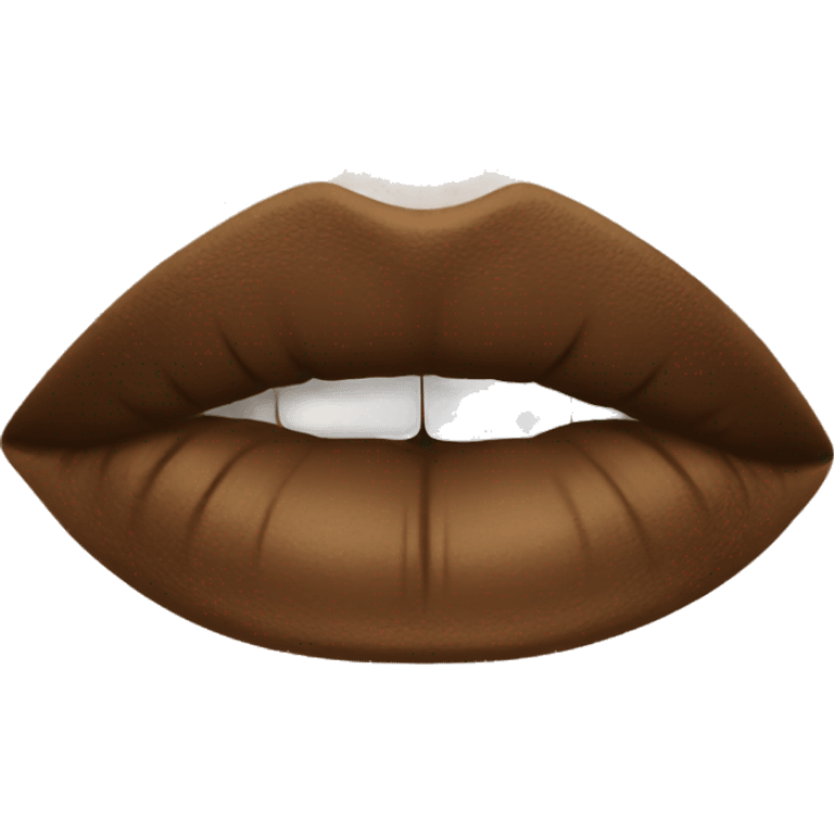 Brown lipstick with gold emoji