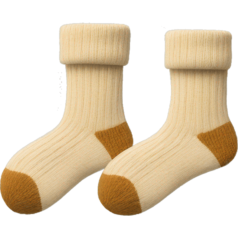 Two beige home socks emoji