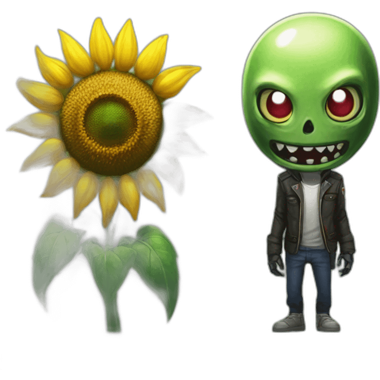 sunflower from the game plant vs zombies with kagune ghoul from the anime tokyo ghoul emoji