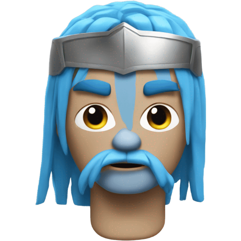 3d render Thor emoji blue hair face  emoji