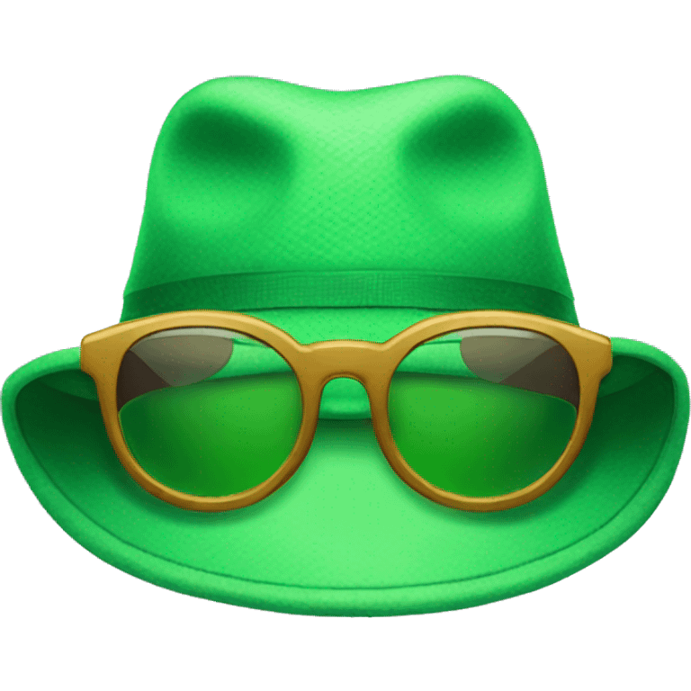 green hat with glasse emoji