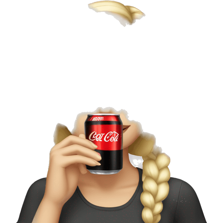 Blonde girl drinking Coke Zero  emoji