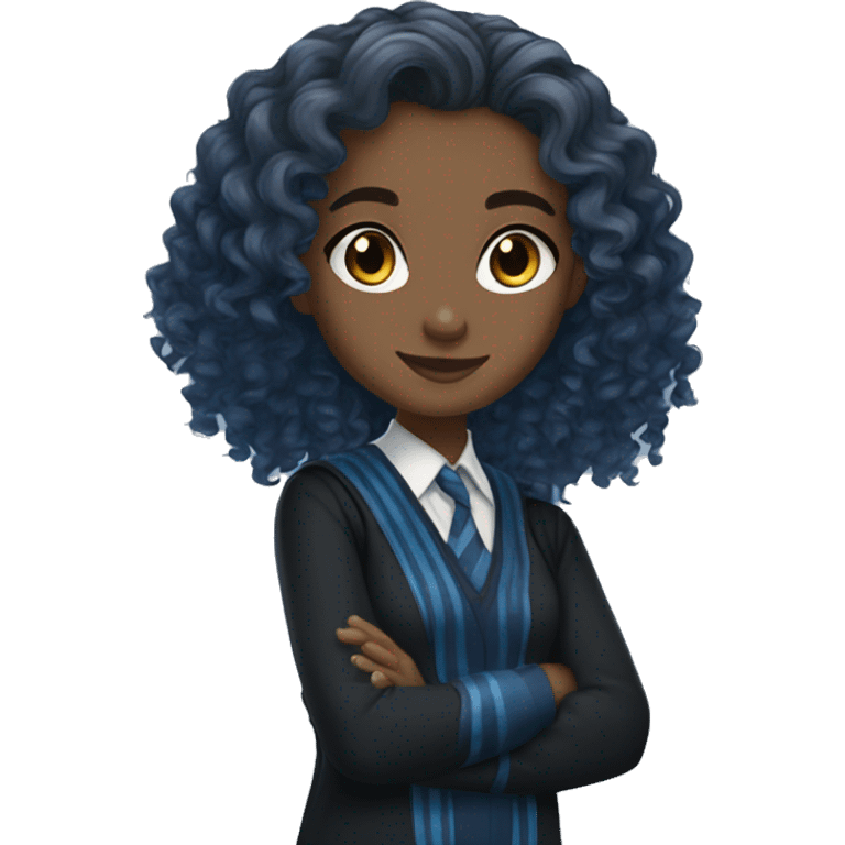 Ravenclaw girl loose curly hair  emoji