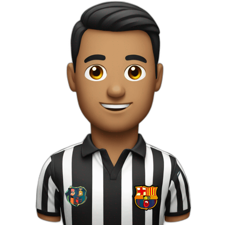 Referee with a Barcelona shirt emoji