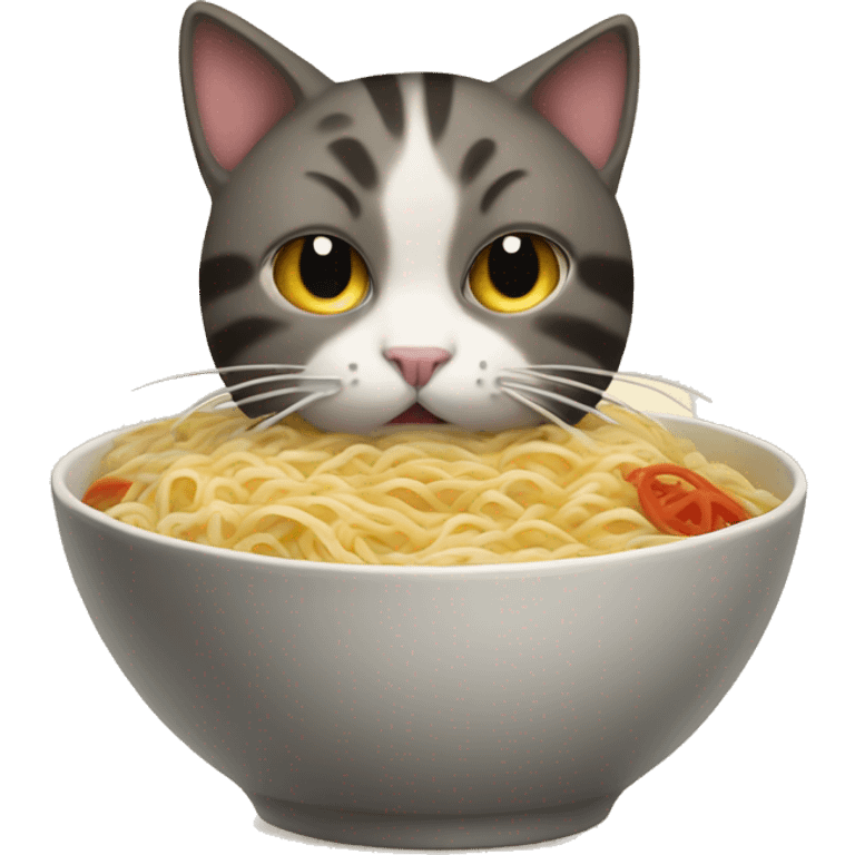 cat eaing ramen emoji