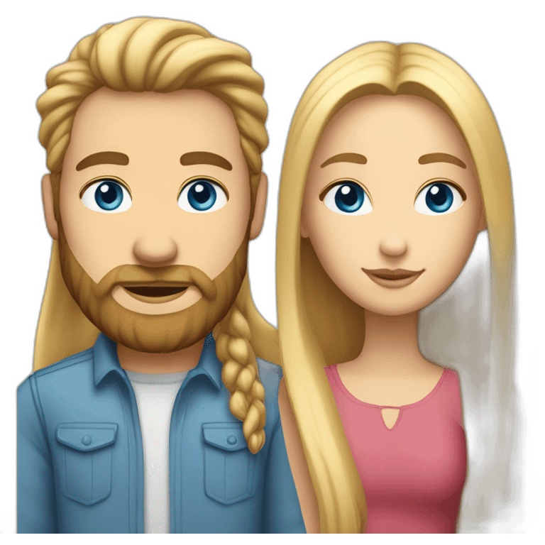 couple-consisting-of-a-white-girl-with-really-long-brown-straight-hair,-taller-white-man-with-blonde-hair-blue-eyes-and-beard emoji