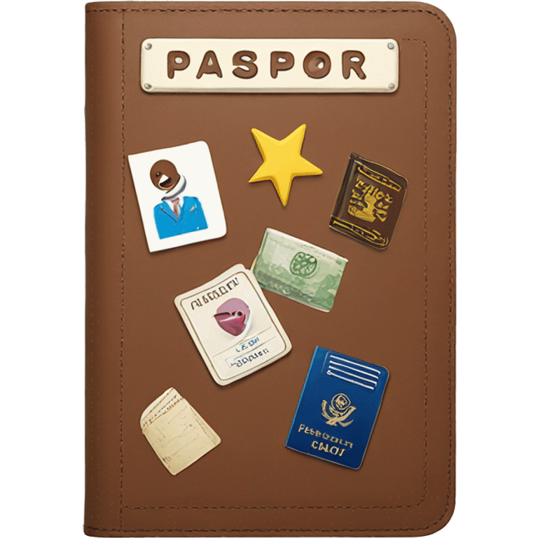 passport cover with stickers  emoji