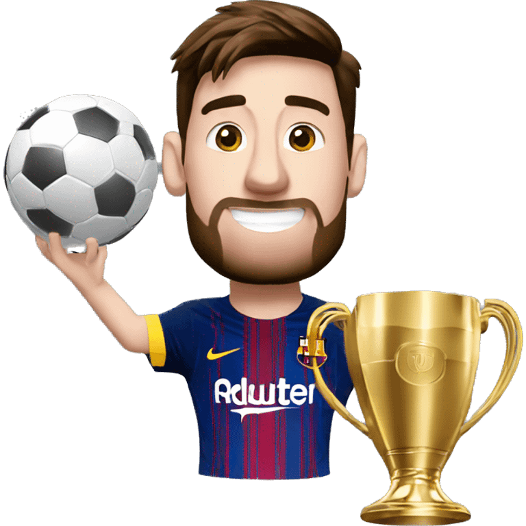 Messi and champions league trophy emoji