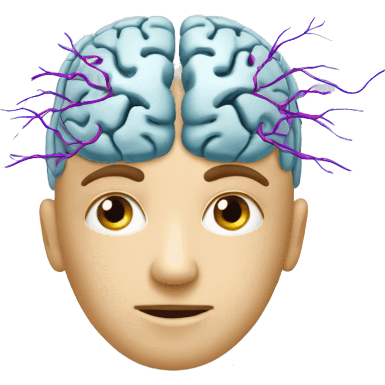 Cranial nerves one head and brain  emoji