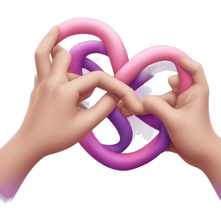 Pink and purple infinity hand heart emoji