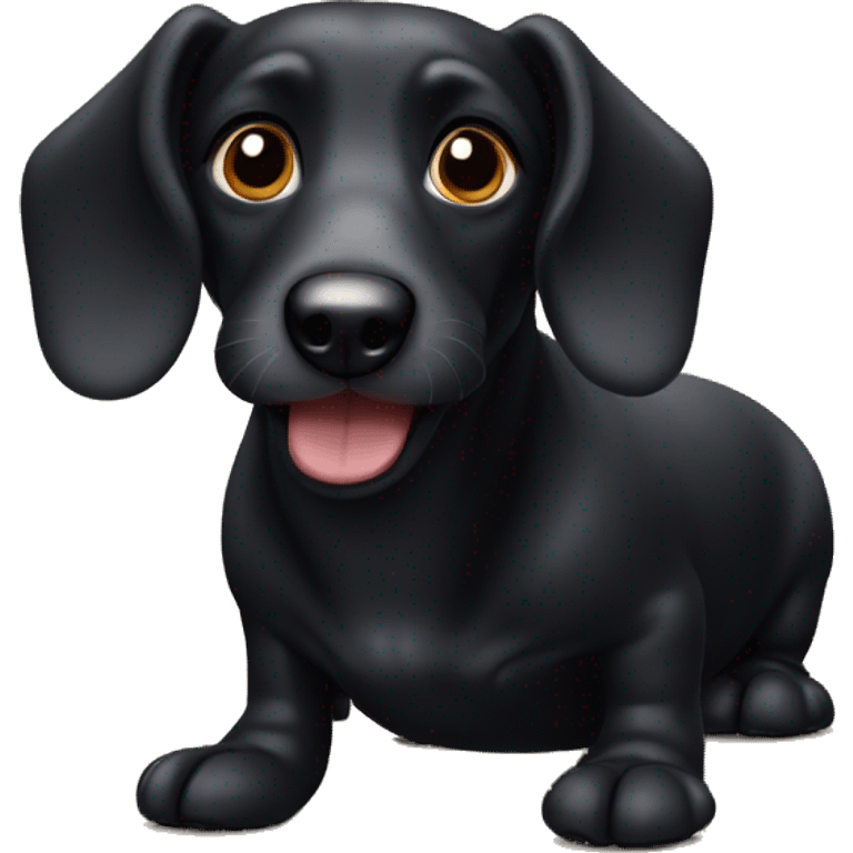 old black sausage dog emoji