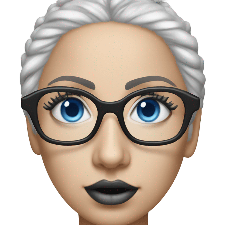 Hyper Realistic lady gaga rain on me blue eyes black glasses  emoji