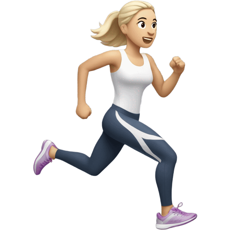 White skin woman running emoji