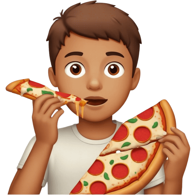 boy eating pizza  emoji