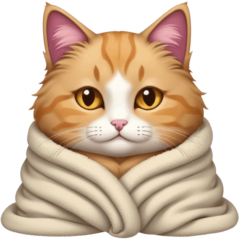 Cat with a blanket ￼ emoji