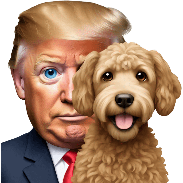 Donald trump with labradoodle emoji