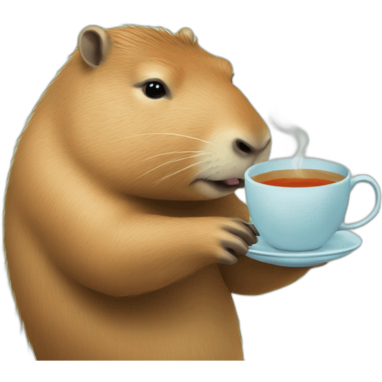 Capybara with tea emoji