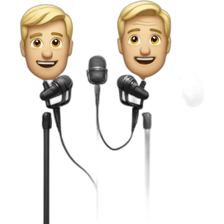 two men with microphones emoji