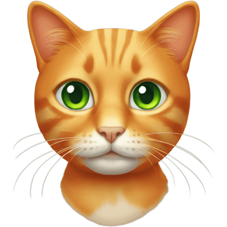 orange cat with green eyes emoji